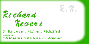 richard neveri business card